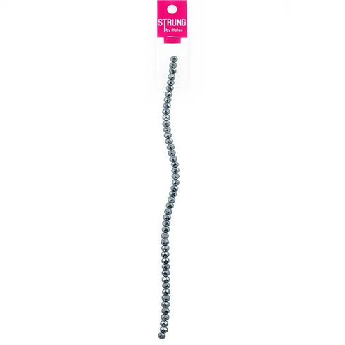 4mmx6mm Glass Squashed Facet Strung Beads (available in 3 colours)